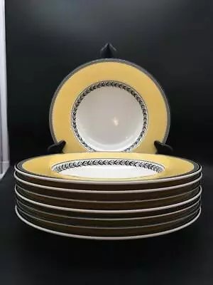 Villeroy & Boch Audun Fleur 8 Piece Lot: 8 Rimmed Soup Bowls (yellow) Ch7130 • $119.95