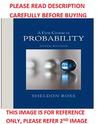 A First Course In Probability By Sheldon Ross 9th Intl Softcover Ed Same Book • $46.95