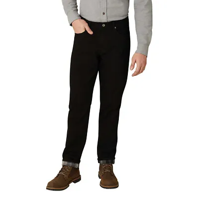 Eddie Bauer Men's Flannel-Lined Denim Jeans Pants Straight Fit BLACK/BLUE 40X34 • $17.99