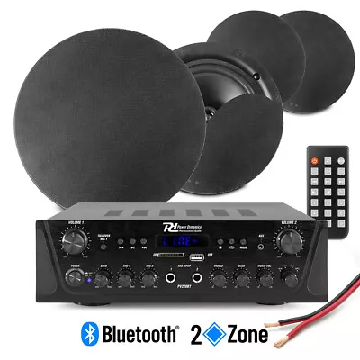 2-Zone Multi Room Ceiling Speaker System PV220BT Bluetooth Amplifier & 4x NCSS6B • £249