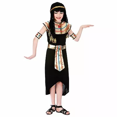 Children Girls Egyptian Queen Princess Halloween Fancy Dress Up Party Costume • £14.19