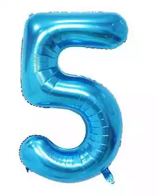 5th Birthday/Anniversary 40inch/100cms Blue Foil Balloon • $5.50