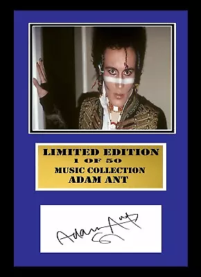 Adam Ant   Signed  Limited Edition  Framed  Display • £15