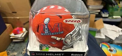 Riddell Super Bowl 56 LVI Flat Mini Football Helmet - Orange LA • $20