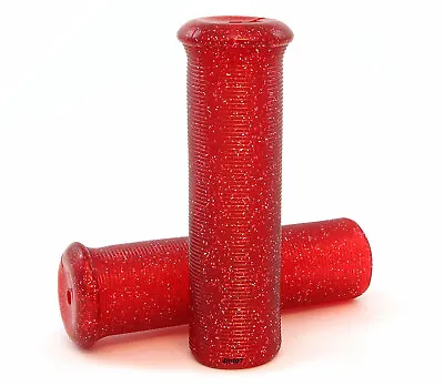 Red Stardust Metal Flake Sparkle Vintage Motorcycle Grips - 7/8  • $13.95