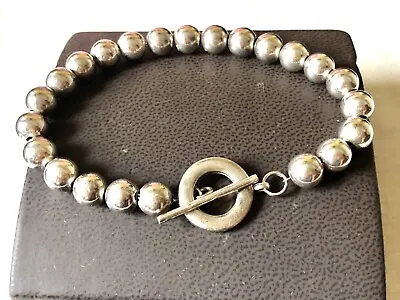 Vintage 925 Sterling Silver Bead Braceket. Signed FAS. 8” • $64.99