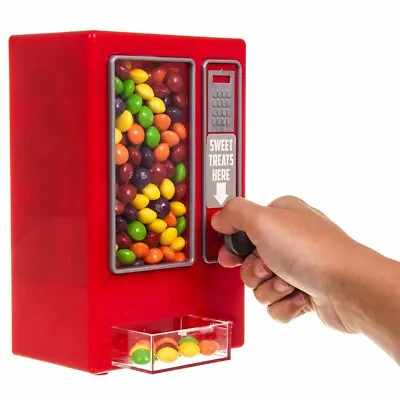 Candy Vending Machine Retro Sweets Dispenser Gumball Kids Gift Red Jelly Beans • £11.95