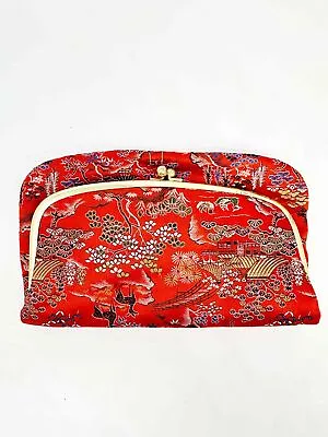 Vintage Silk Japanese Clutch Tapestry Bag Embroidered 1920s Art Deco Oriental • $18.06