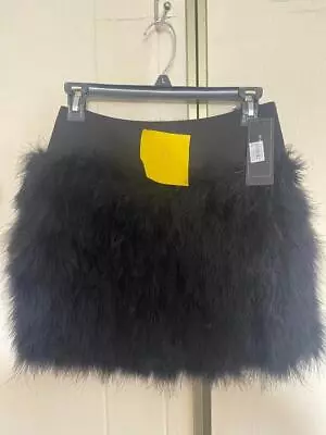 Bcbg Maxazria Michaela Marabou Feather Black Skirt Sz Xs Nwt • $39.95