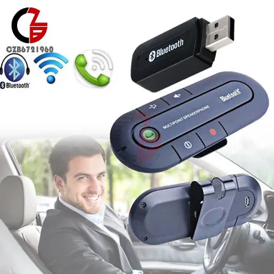 Wireless Bluetooth Multipoint Hands Free Car Speakerphone Speaker Visor Clip • $6.98