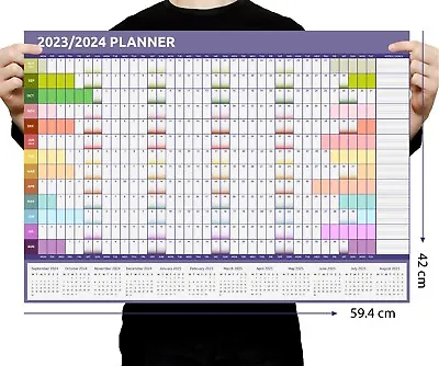£3.49 • Buy 2023 - 2024 A2 Academic Mid Year Wall Planner Calendar  Home Office Work Rainbow