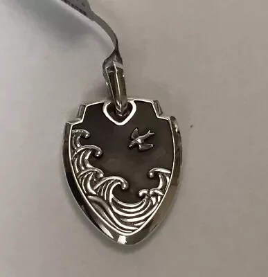 DAVID YURMAN Men’s Waves Shield Forged Carbon Sterling Silver Pendant NWT $955 • $783.10