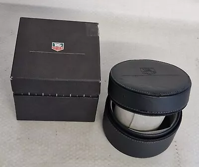 Vintage Genuine Tag Heuer Leather Round Watch Case & Gift Box • £21.50