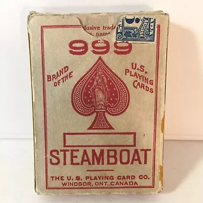 999 STEAMBOAT PLAYING CARDS Rare Made In Canada Version Vintage Complete RED • $47.57