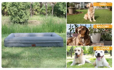 Dog Bed Orthopedic Foam Pet Mattress 42x30x8  W/ Bolster & Cover For X-Large Dog • $42.98