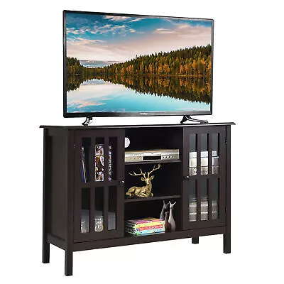 Wood TV Stand Entertainment Media Center Console For TV Up To 50  Brown • $158