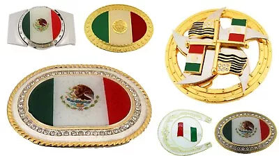 6 Pcs Belt Buckles Lot Wholesale Closeout Overstock Mexico Mexican Flag Western  • $47.38