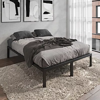 Full Size Metal Bed Frames With Wood Slats Heavy Duty Mattress Foundation Daybed • $179.99