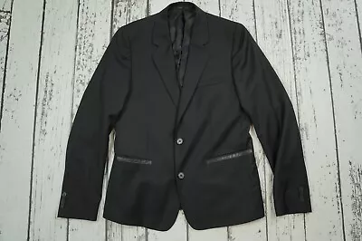 Versace X H&M Black 100% Wool Worn Blazer Men's 48 Suit Smoking 38R 38 R • $100