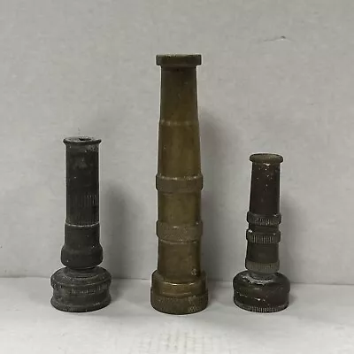 Lot Of 3 Vintage Solid Brass Water Garden Hose Nozzle Sprayers Lawn • $30