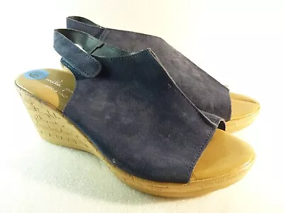 Mila Paoli Women Shoes Sandals Blue Wedge Size 6.5 SKU 11669 • $28.50