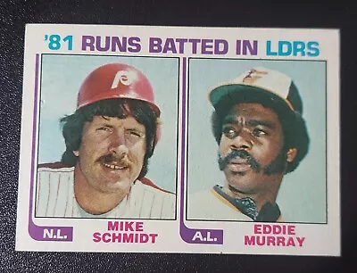 1982 Topps Baseball Mike Schmidt Eddie Murray #163 LA Dodgers 82 RBI Leaders EX+ • $1.25