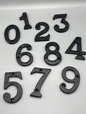 Black Forged Metal Door Numbers - Large Size 75mm House Flat Apartment - Antique • £6.35