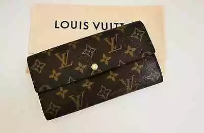 Authentic  Louis Vuitton Monogram Portefeuille Sarah Long Wallet + Dust Bag • $280