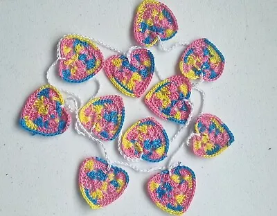 Hand Crocheted YellowBluePink Easter /Spring Bunting Garland • £6.50