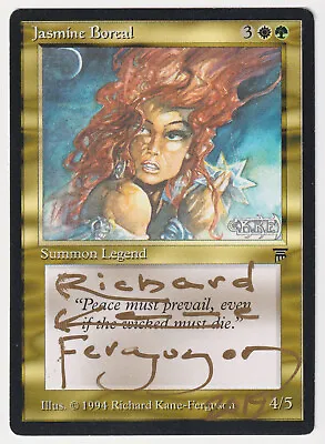 Gold Signed Jasmine Boreal LP Legends Artist Richard Kane Ferguson 1994 MTG EDH! • $60