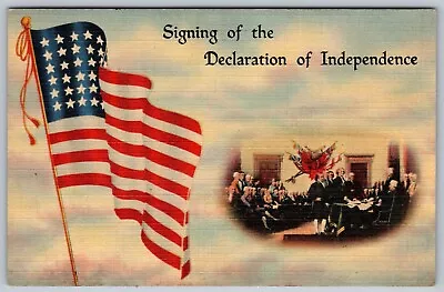 Declaration Of Independence 1776 Vintage Patriotic Postcard • $4