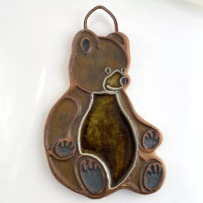 Vintage Victoria Littlejohn Ceramic/Stoneware Bear Wall Hanging Trivet • $21