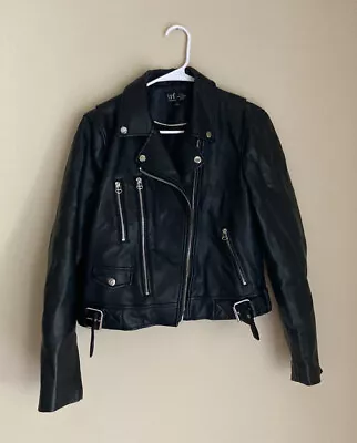 Zara Trf Black Faux Leather Jacket Size L  • $49.99