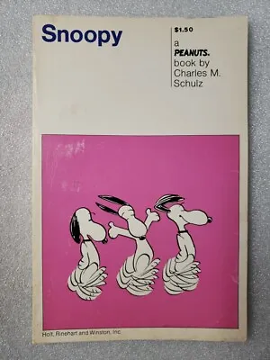 Snoopy A Peanuts Book  Charles Schulz Charlie Brown Vintage Childrens Book 1974 • $4.95