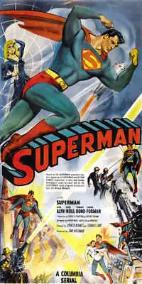 1948 SUPERMAN VINTAGE MOVIE POSTER PRINT 36x18 9 MIL PAPER • $34.95