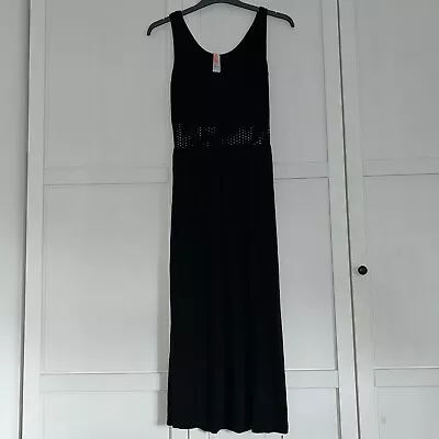Womens Black Ocean Club Midi Dress Size Large • £5