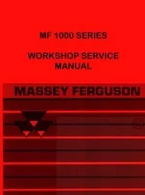 Massey Ferguson MF1010 1020 1030 1040 Service Manual • $99.67