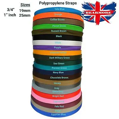 Polypropylene Webbing Tape 19mm 25mm 1  Inch Upholstery Strap Bag Handle Sailing • £3.63