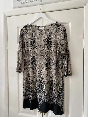 $6.23 • Buy Wallis Dress Medium Petite Animal Print Tunic Length Smart Party Work Office 