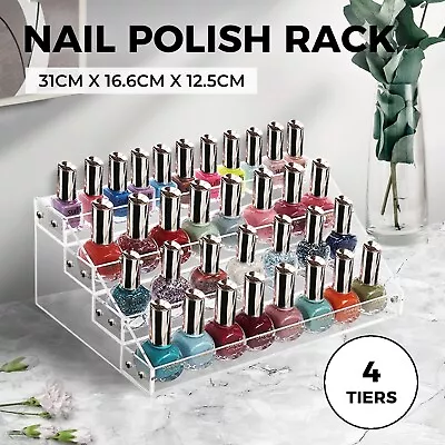 Acrylic Nail Polish Storage Varnish Organiser Box Holder Desk Stand Display Rack • $21.99