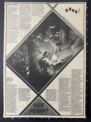 CABARET VOLTAIRE ULTRAVOX GIG REVIEW 15X11  1981 Vintage Poster Size Advert L293 • $16.15