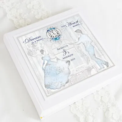 Personalised & Boxed 8  X 10  Silver And Blue Cinderella Wedding Photo Album • £45