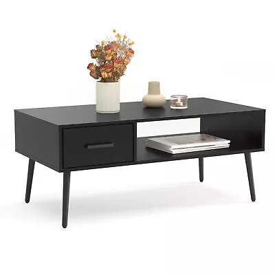 Coffee Table Mid Century Modern Style Cocktail Table TV Stand With Drawer O... • $135.18
