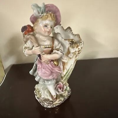 Porcelain Vase Girl With Fruit Basket UCAGCO Ceramics 6  Tall Vintage • $19.99