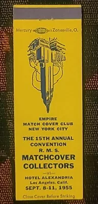 Empire Matchcover Collectors Club RMS 15th Convention 1955 Matchbook Cover NY LA • $6.58