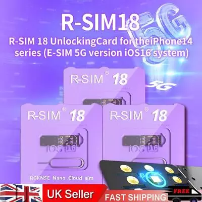 R-SIM 18 Nano Unlock RSIM Card Fit For IPhone 14 13 Pro MAX 12 Pro 11 X IOS16 UK • £9.59