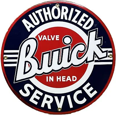 Vintage Buick Porcelain Dealership Sign Authorized Service Gas Station Motor Oil • $116.38