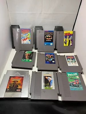Lot Of 9 Nintendo NES Games W/6 Sleeves Batman Monopoly Firehawk Tecmo Bowl • $45