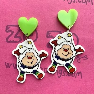 Zozo Tings Handmade Rainbow Twink Character Heart Drop Earrings • £9.99