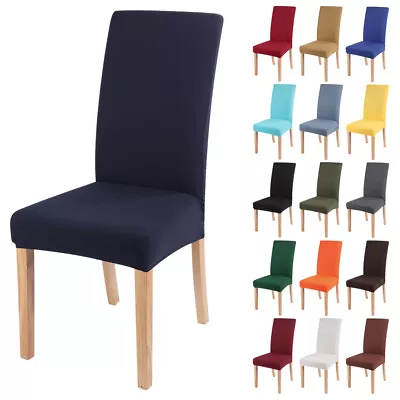 Chair Seat Covers Slip Stretch Dining Wedding Banquet Party Removable Home Decor • $11.29